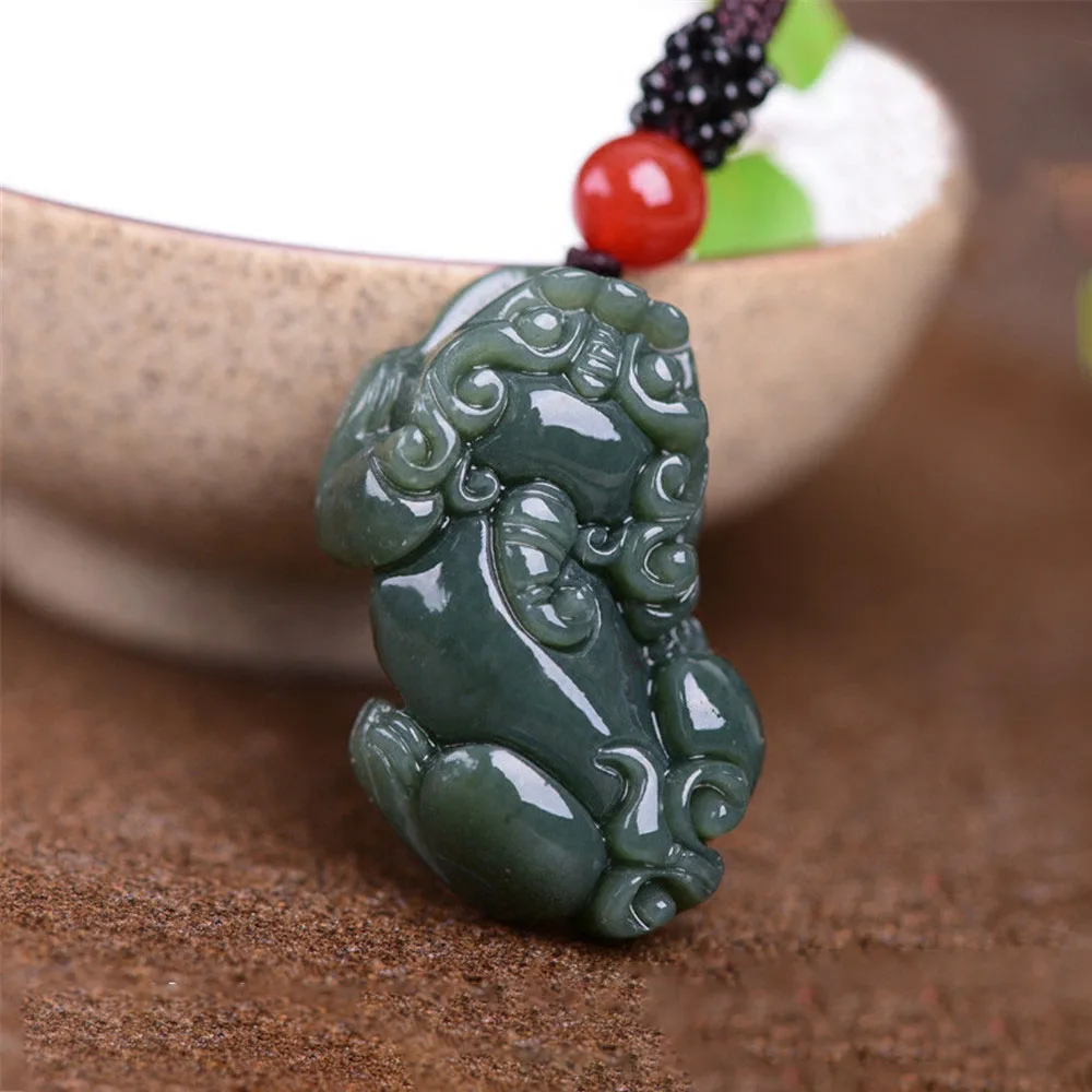 

Модные Nephrite ювелирные изделия натуральный Hetian Jadeite счастливый Pixiu кулон ожерелье свитер цепь для мужчин и женщин для привлечения денег