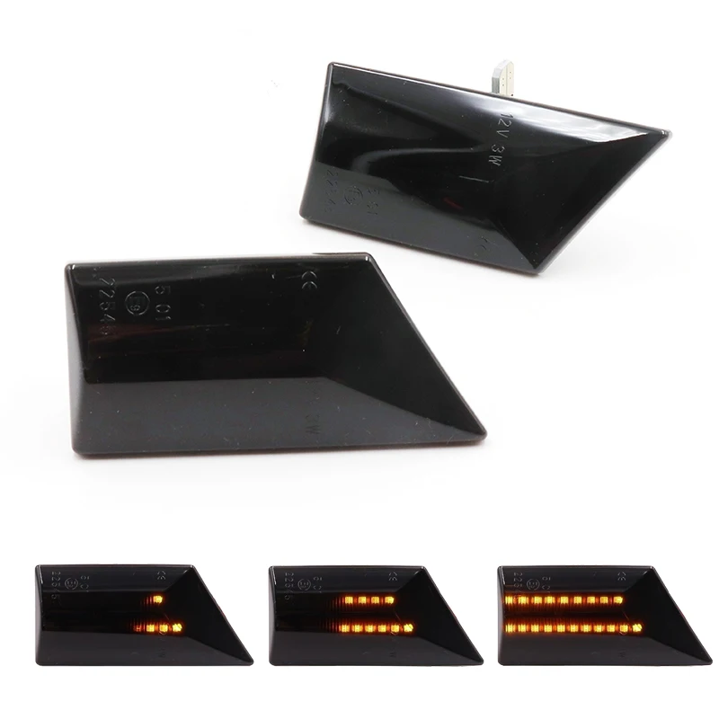 2X Автомобильный светодиодный динамический боковой маркер световой сигнал