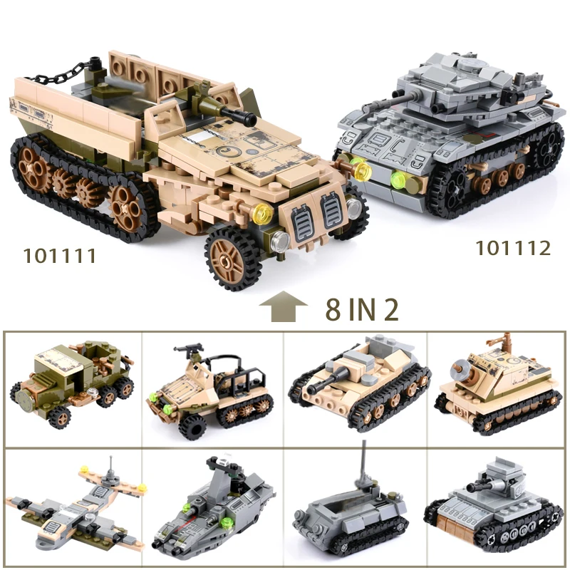 4 модели строительных блоков для танков Детские сборные блоки игрушки DIY