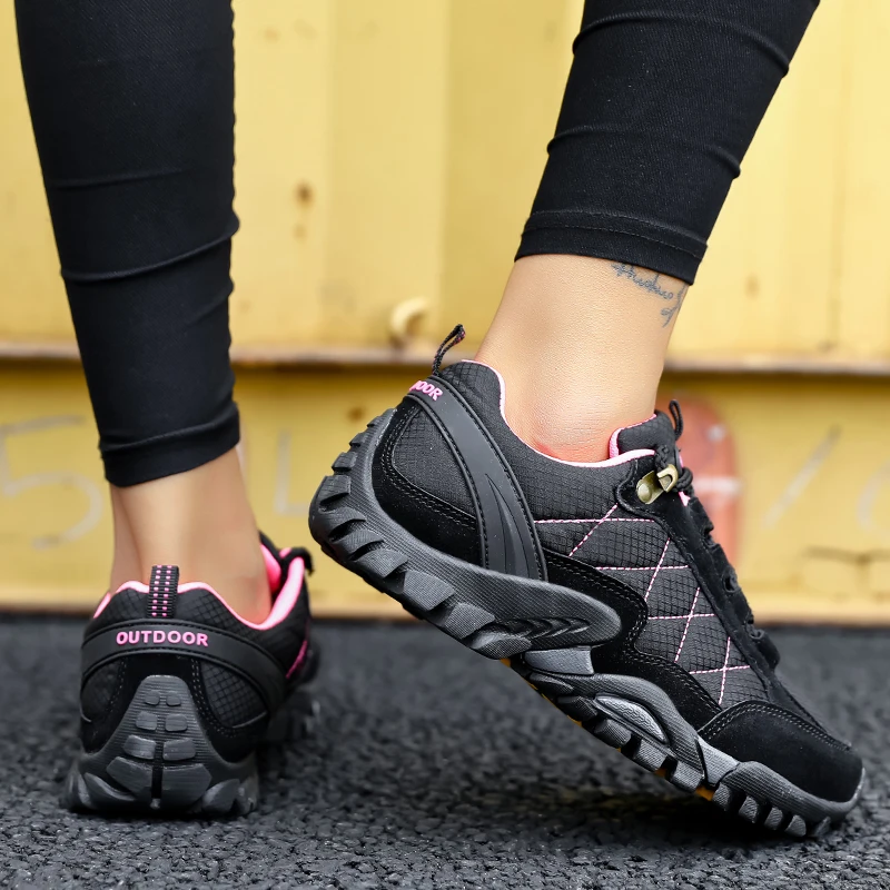 Походная обувь женская замшевая и сетчатая Водонепроницаемая Уличная теплая