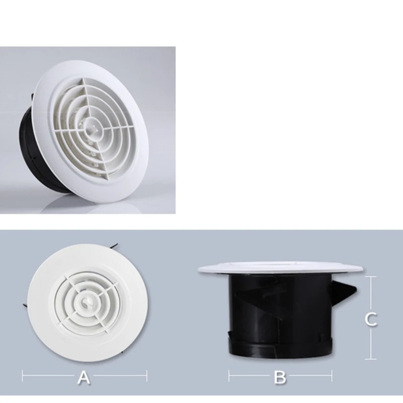 

YYSD Soffit Vents 3/5 Inch Adjustable Round ABS Louver Grille Cover White Air Exhaust Vents Bathroom Hotel School