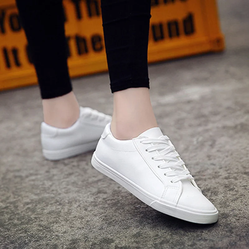 

women canvas shoes 2019 New women Shoes black white Sneakers Women Casual Shoes Tenis Feminino lace-up Leather Female Shoes