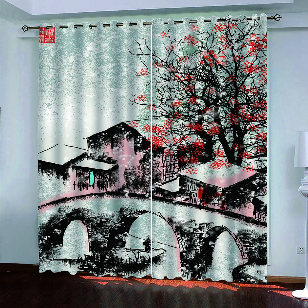 

custom Rural landscape blackout curtains For any room 3D curtains home decor
