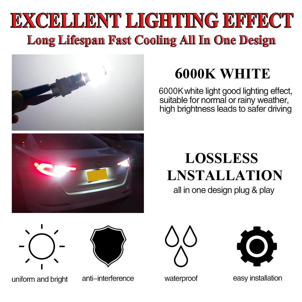 2 шт. автомобисветодиодный СВЕТОДИОДНЫЕ Лампы BA15S 1156 P21W 72W 12 В 24 В|Сигнальная лампа|