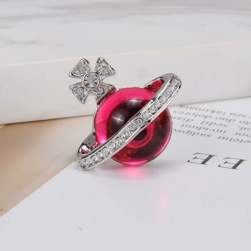 

Hot sale Bohemian purple ruby gem earth planet brooch new universe legend pin