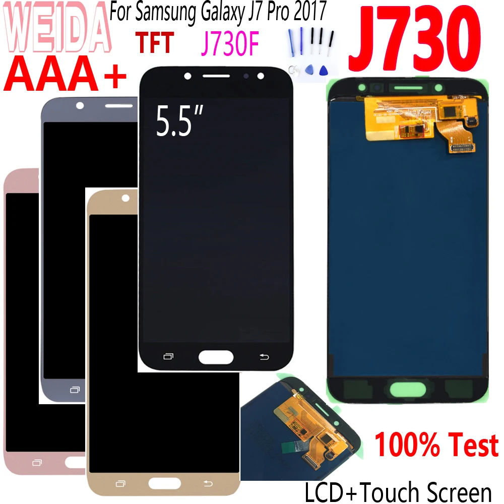 Дисплей 5 дюйма для SAMSUNG Galaxy J7 Pro 2017 J730 сенсорный экран с цифровым преобразователем