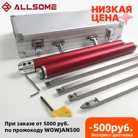 allsome wood turning tool woodworking lathe chisel set carbide insert cutter stainless steel bar aluminum storage box ht2962