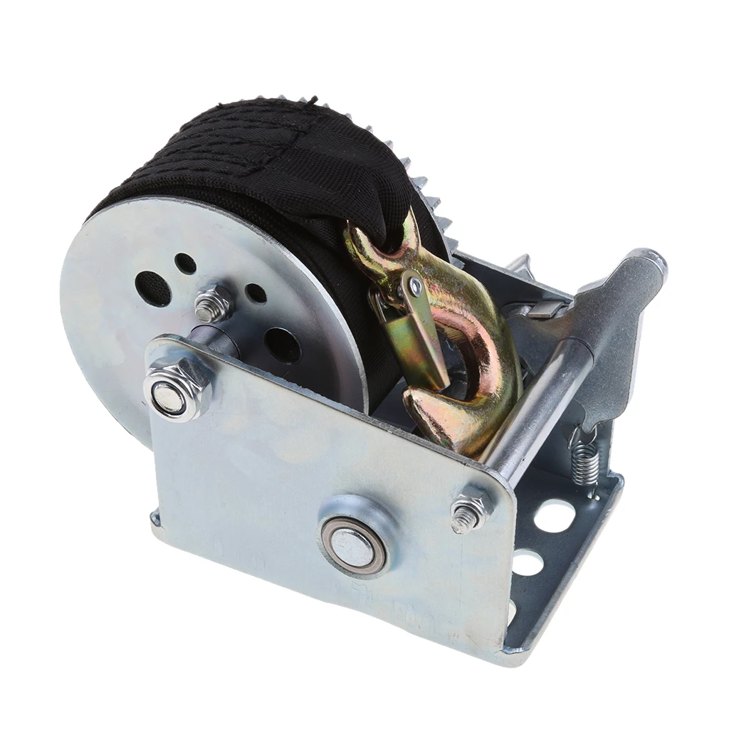 

Boat Trailer Hand Winch Gear Synthetic System with Strap and Heavy Duty Hook