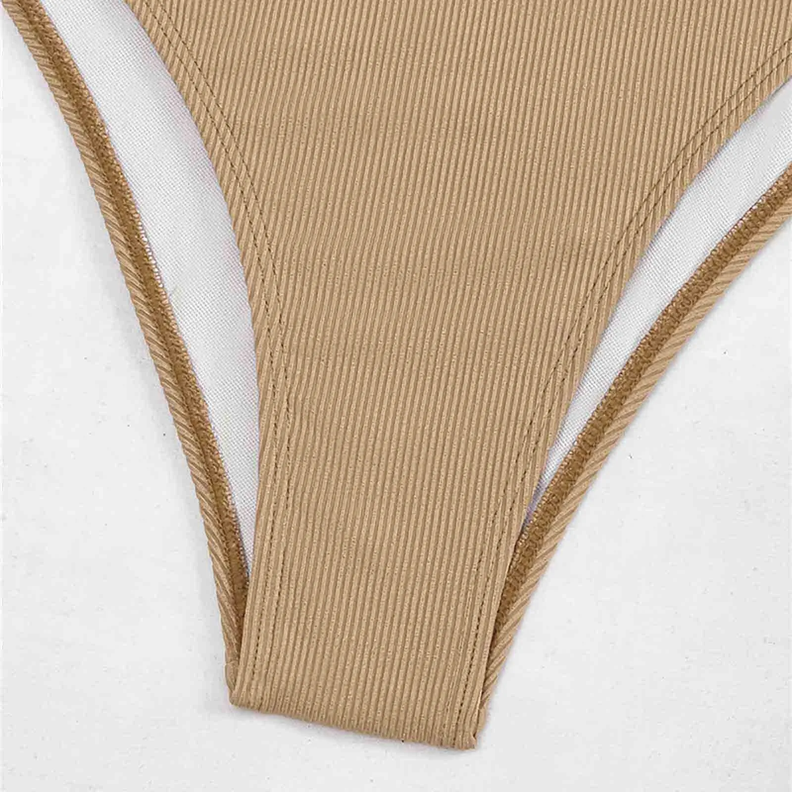 

2021 New Solid Bandage One Piece Swimsuit Women Cut Out Monokini Swimwear Sexy Hollow Out Bathing Suit Bandeau Beachwear