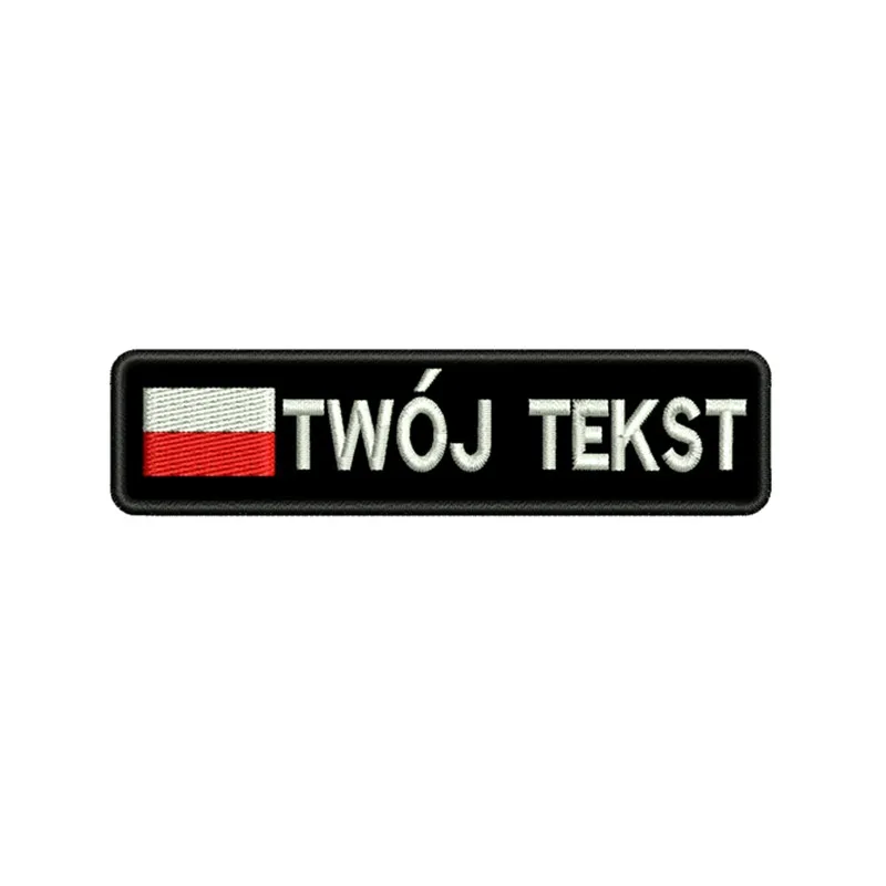Personalized Name Patch Polish Flag Embroidered Name Tag Text Sew Hook Backing for Uniform Hat Morale Bag Pet Collar Harness