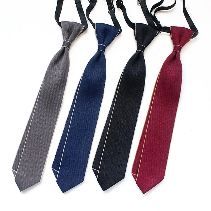 

Boys Neckties Formal Wear Pre-Tied Polyester Necktie Elastic Neck Strap Tie for Graduation Ceremony Multiple Colors