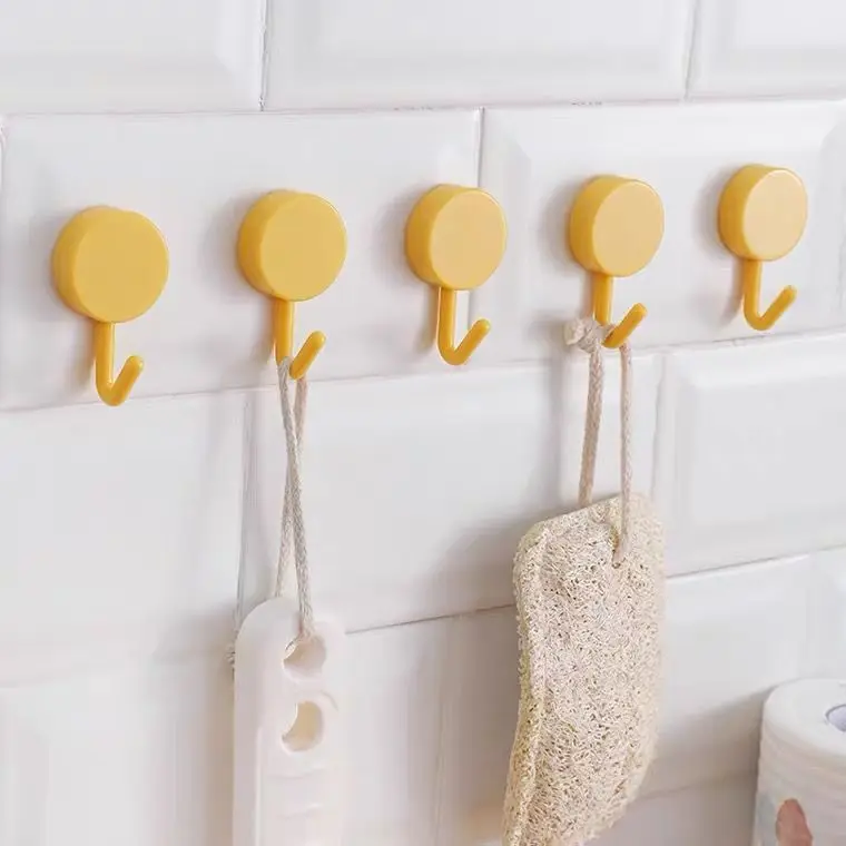 

Hook Strong Adhesive Sticker Wall Hanging Kitchen Creative Cute Hanging Hook No Trace Free Perforated Door Bathroom Sticky Hook
