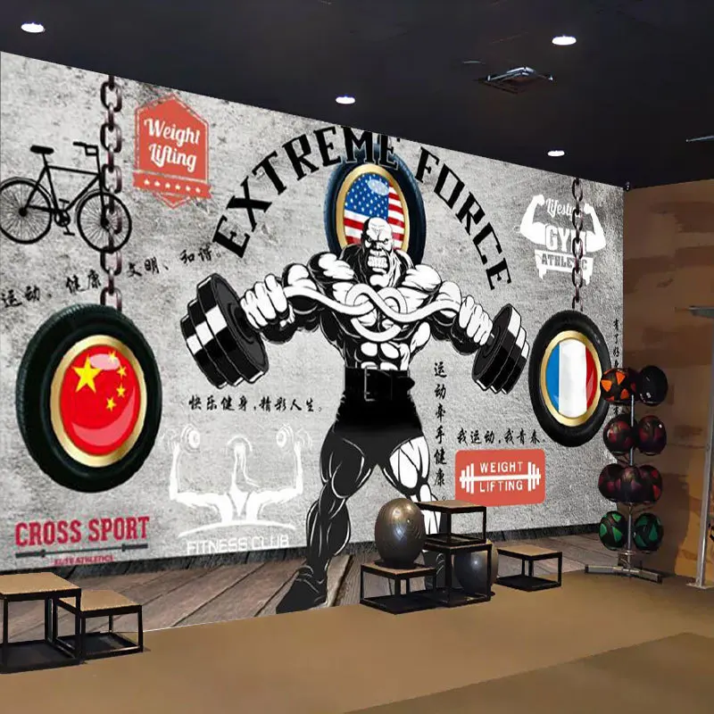 Индивидуальные 3D обои Индия фитнес-студия настенная ткань тайский