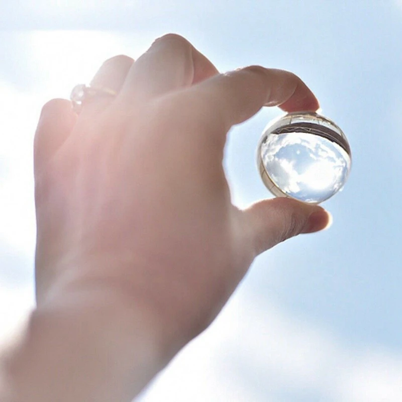 Прозрачный цветной стеклянный хрустальный шар фотография Реквизит Декор 50 мм