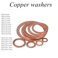 20pcs solid copper washer flat ring gasket sump plug oil seal fittings1mm 1 5mm thickness fastener hardware accessories