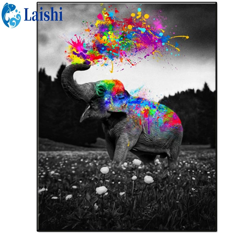 

Алмазная живопись «сделай сам» 5d с рисунком слона, мозаика, вышивка крестиком, квадратная круглая Алмазная вышивка, ручная работа, стразы, и...