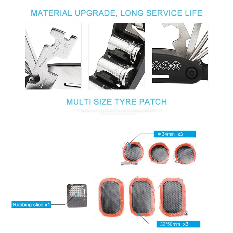 Набор инструментов для ремонта шин SAHOO 16 в 1 комплект аксессуаров горных и