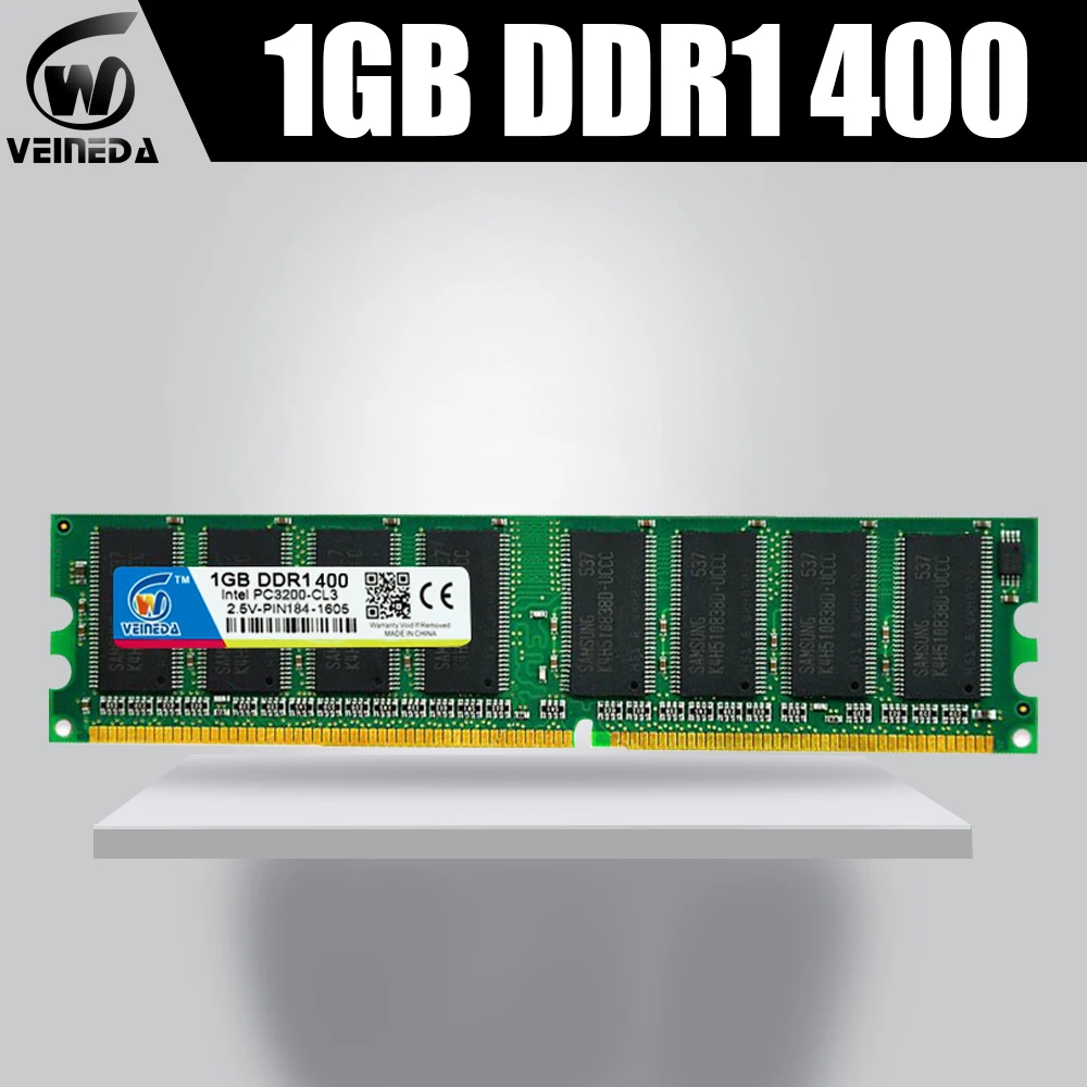Оперативная память VEINEDA DDR1 1 Гб 400 МГц PC3200 184Pin для настольного компьютера ГБ 184 pin