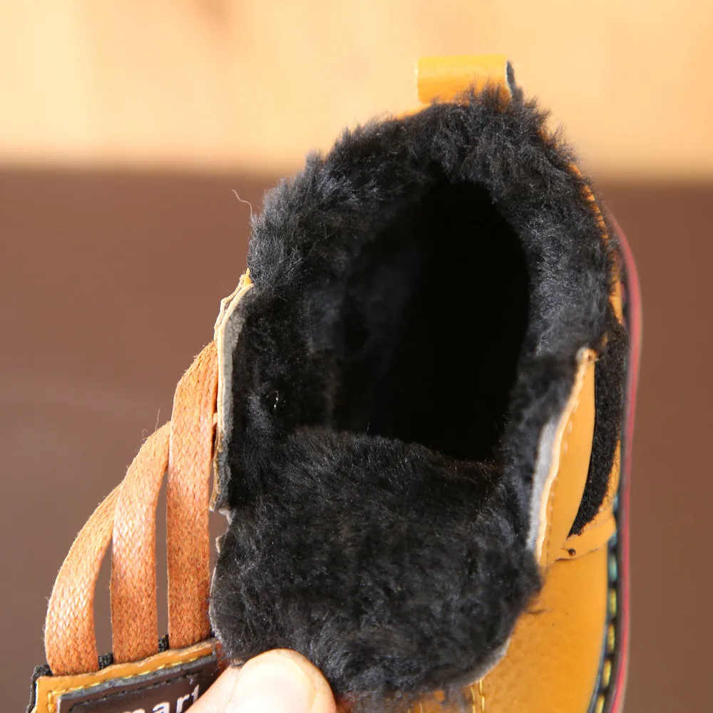 Детская зимняя теплая обувь для маленьких девочек и мальчиков зимние ботинки