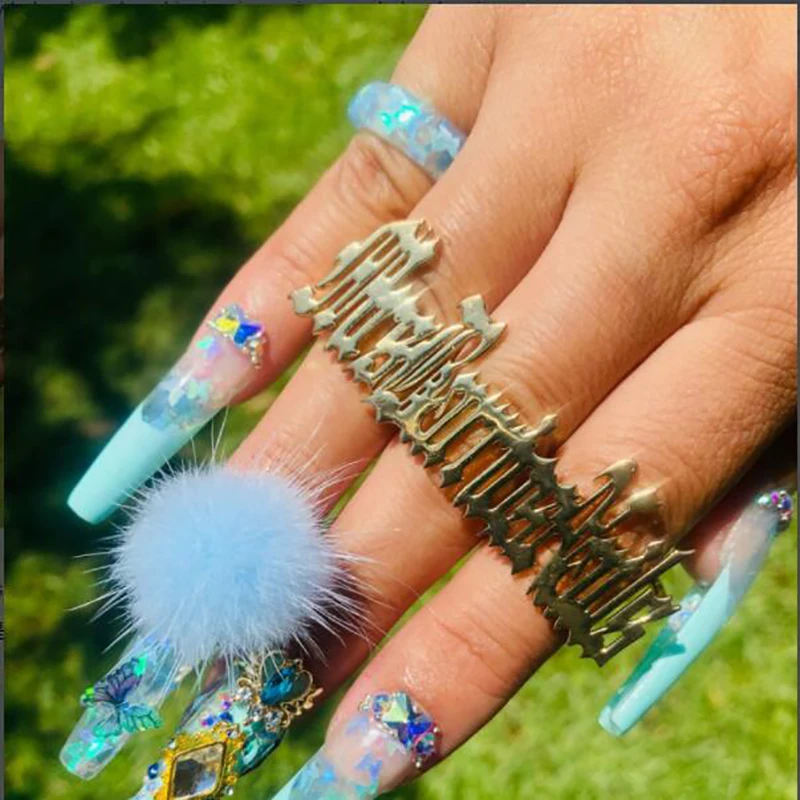 HIYONG пользовательское имя кольцо суставы Бесконечность ювелирные изделия с