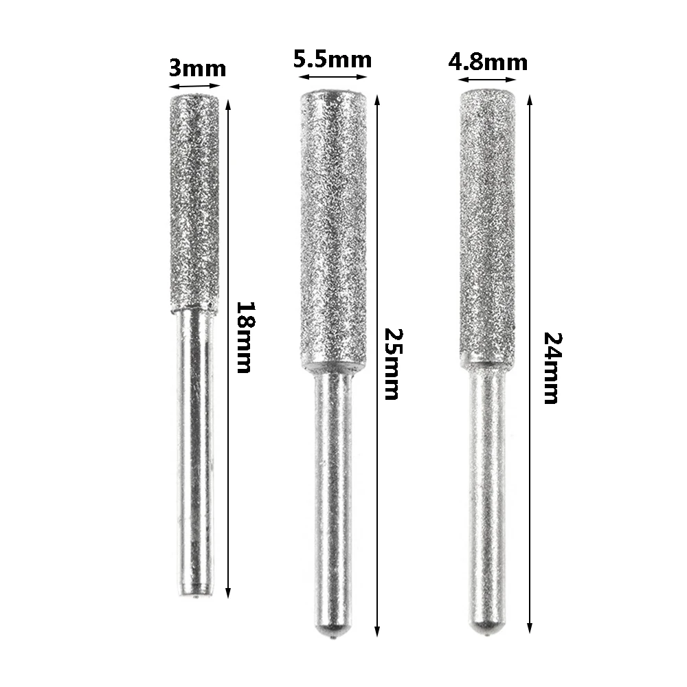

5 pieces of diamond-coated cylindrical burr electric saw whetstone file electric saw grinding and engraving abrasive tools