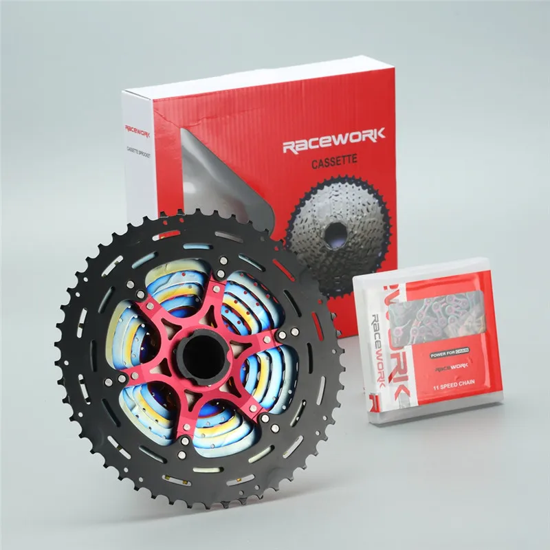 Цветной MTB 1*11 групсет 11 скоростей 11-50T переключатель кассеты задний передач цепь