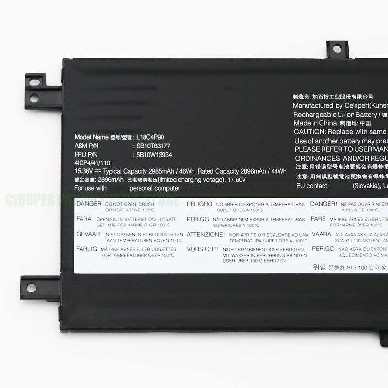 CP Аккумулятор для ноутбука L18M4P90 L18D4P90 L18C4P90 SB10T83120 SB10T83177 SB10T83178 46Wh ThinkPad L13 Yoga Series 20R5 20R6