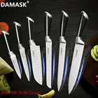 Набор кухонных ножей Damask 3Cr14 из нержавеющей стали, высокое качество, резак, ручка из пом, чехлы для ножей в подарок