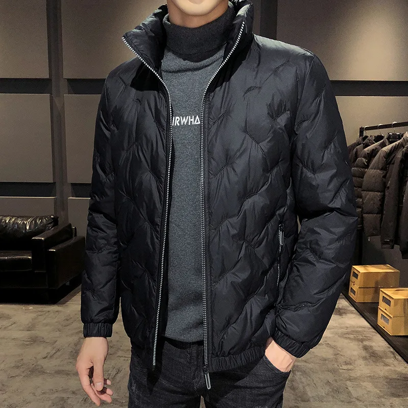 

Winter New Fashion Casual Mens Down Jacket Stand Collar Male 90% White Duck Down Coat Clothes