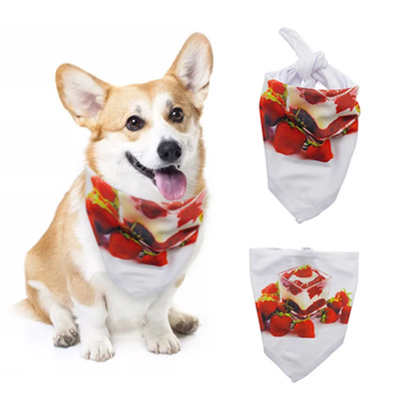 

Sublimation Blank Bandana Pets Saliva Towel Cute Dog Apparel Heat Printing Transfer Triangle Consumables Pet Scarf DIY Gifts