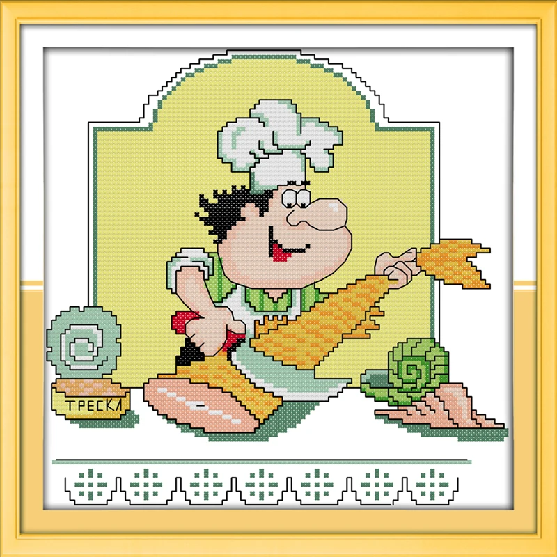 Joy Sunday горячая Распродажа смешная кухонная вышивка крестиком с напечатанной