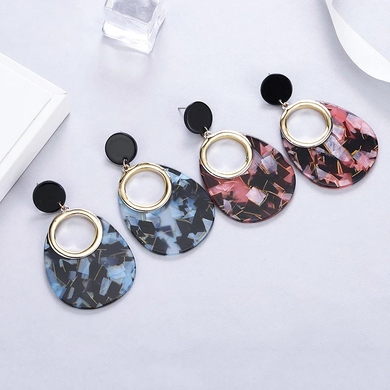 Женские акриловые серьги MAIKALE большие круглые серьги-капельки из смолы в стиле