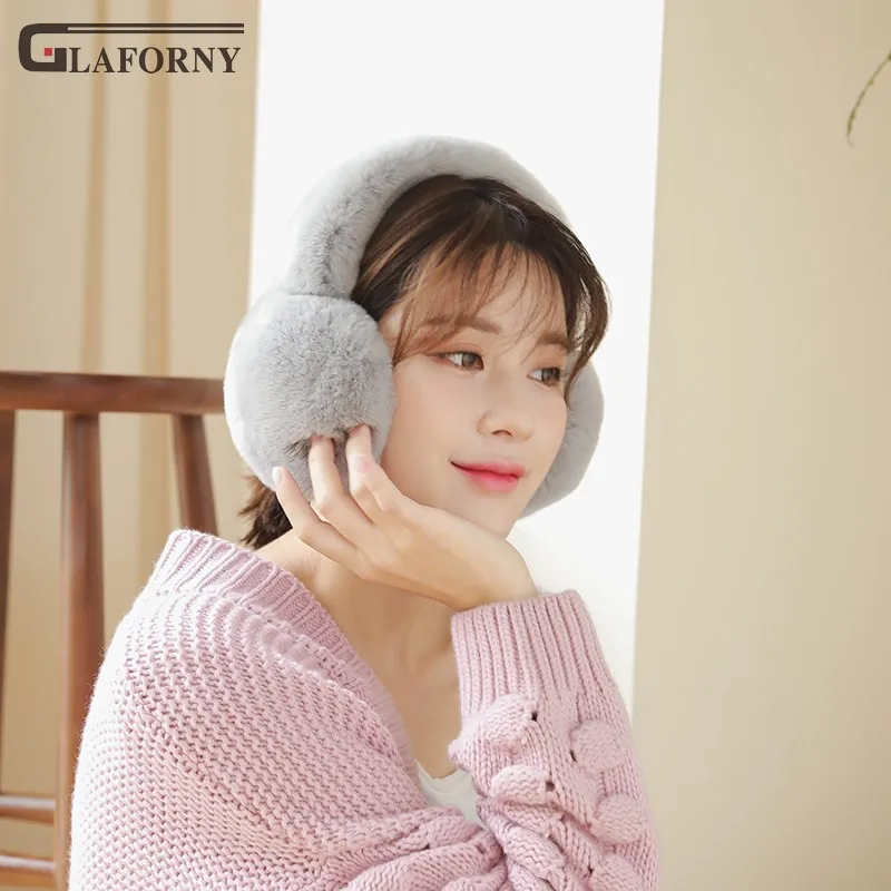 2019 корейская версия нового кролика рекс настоящие меховые наушники зимние