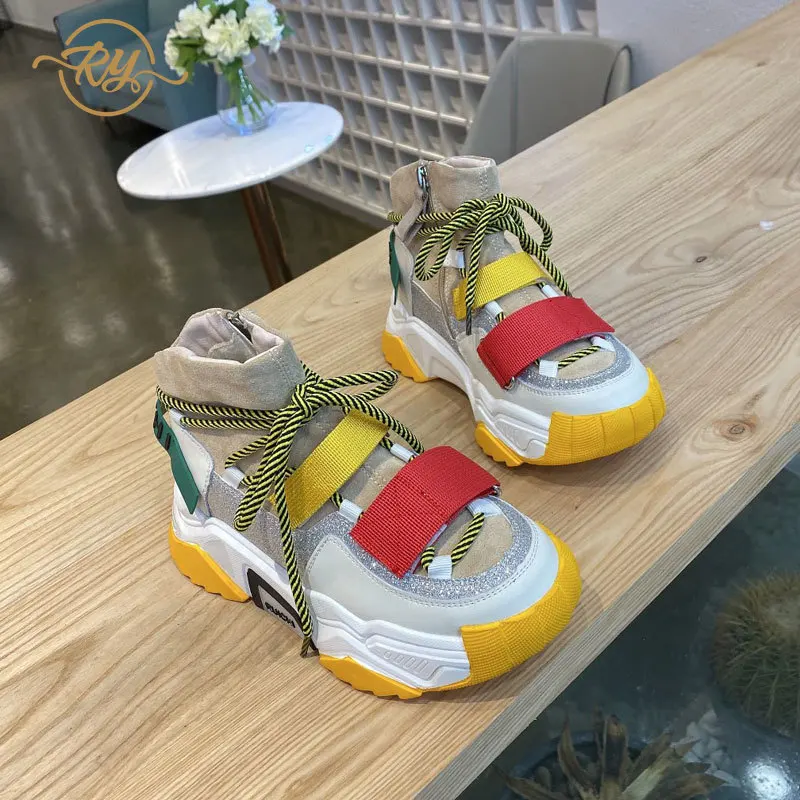 RY RELAA женские кроссовки коллекция 2018 года модная обувь из натуральной кожи на