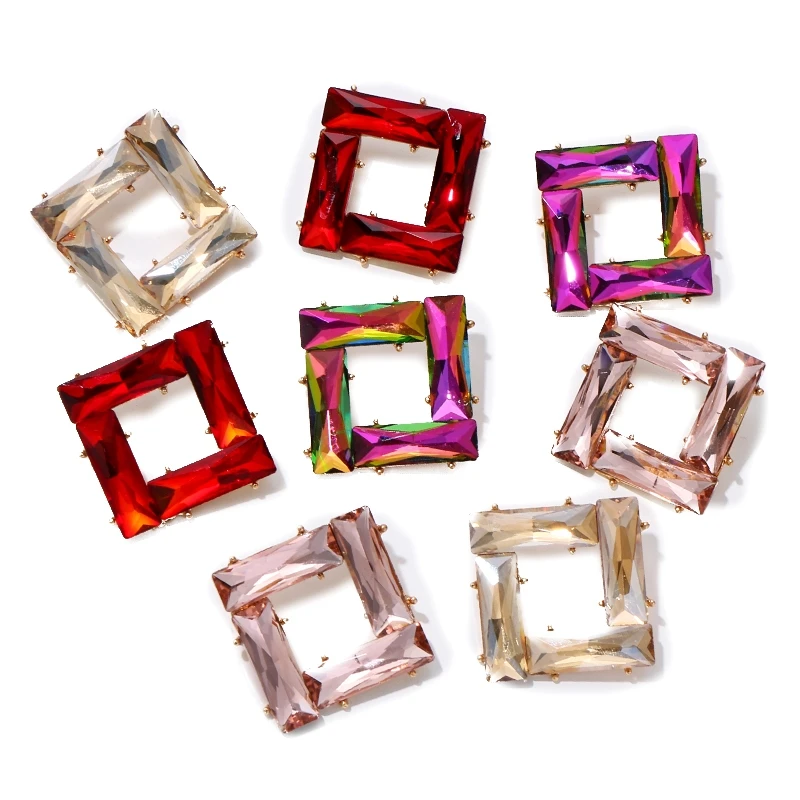 Коми Бохо креативные прямоугольные многоугольные Кристальные Висячие Серьги