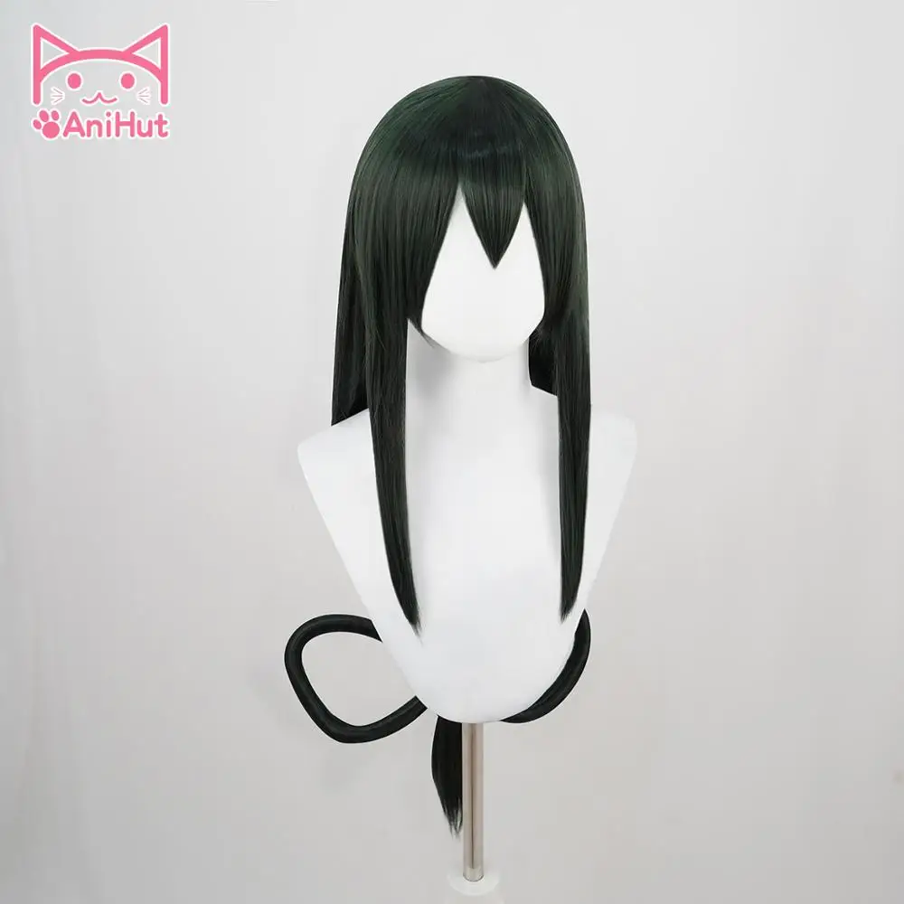 Парик AniHut Asui Tsuyu, Boku No Hero Academy, парик для косплея, аниме, My Hero Academy, волосы для косплея, синтетические зеленые парики Asui Tsuyu