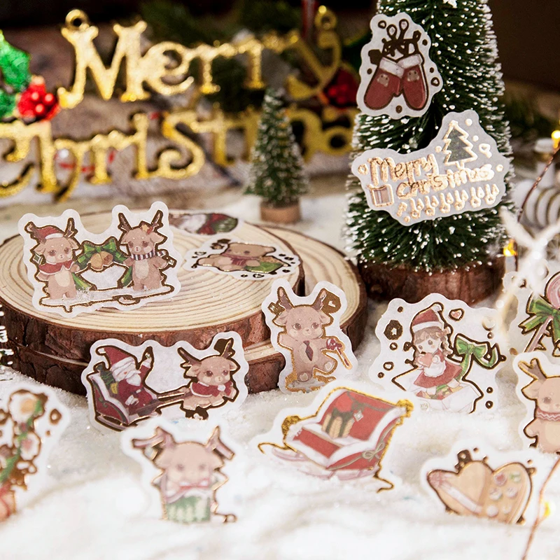 

Наклейки с надписью «Merry Christmas», 30 шт.