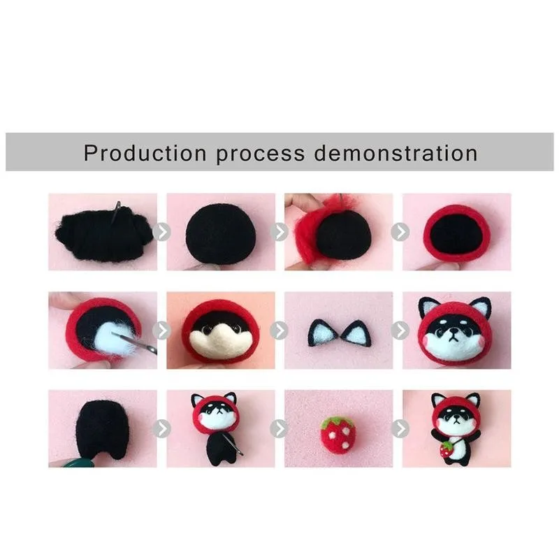 

Creative Lovely Doll Wool Felt Craft DIY Non Finished Poked Set Handcraft Kit for Needle Material Bag Pack Hot Sale
