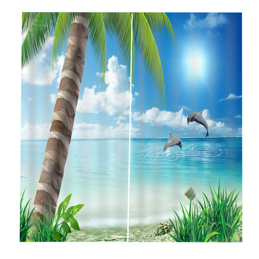 Индивидуальные 3d шторы новое окно балкон кокосовое дерево утолщенное лобовое