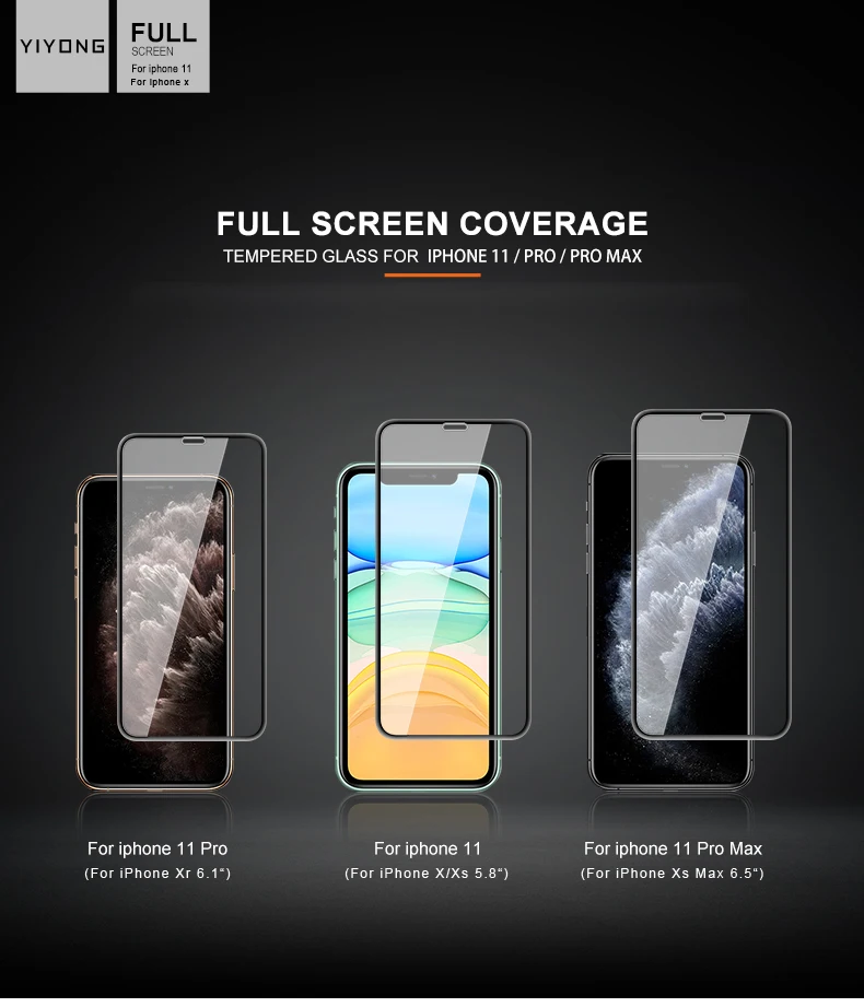 YIYONG 10 D полное покрытие закаленное стекло для iPhone 11 Pro Max стекло для iPhone X XR XS Max Защита экрана для iPhone11 Pro стекло