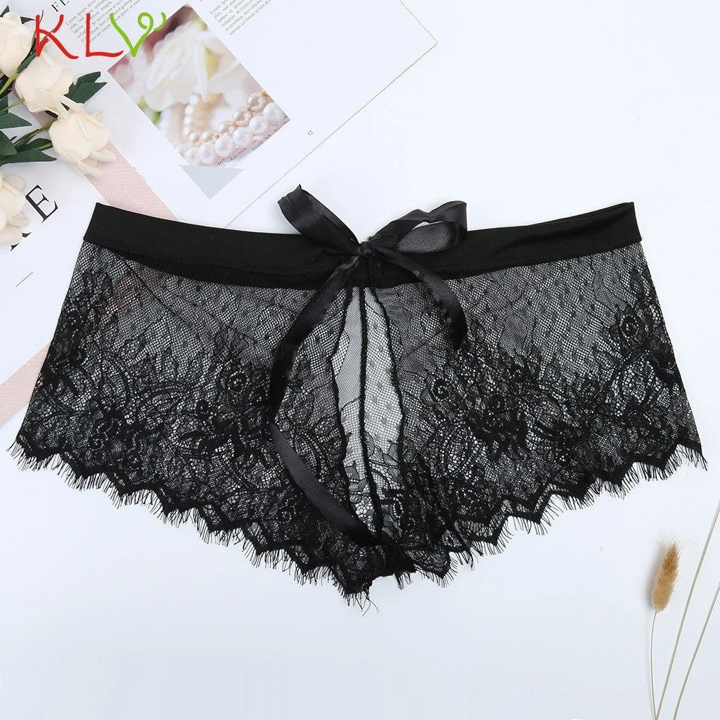 Сексуальные кружевные трусики для женщин с открытой промежностью эротические