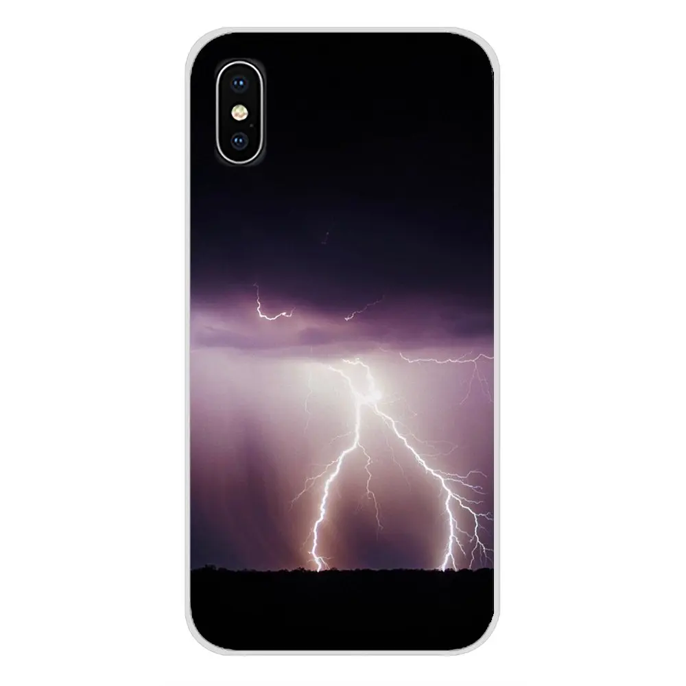 Transparent Clear TPU Case For Sony Xperia Z Z1 Z2 Z3 Z5 compact M2 M4 M5 C4 E3 T3 XA Huawei Mate 7 8 Y3II Thunder Storm Pattern | Мобильные