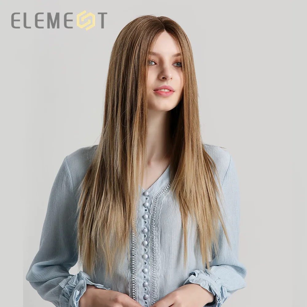 

Element Synthetic Lace Front Wig for White/Black Women Long Straight Blonde Heat Resistant Fiber Hair Party or Daily Wear