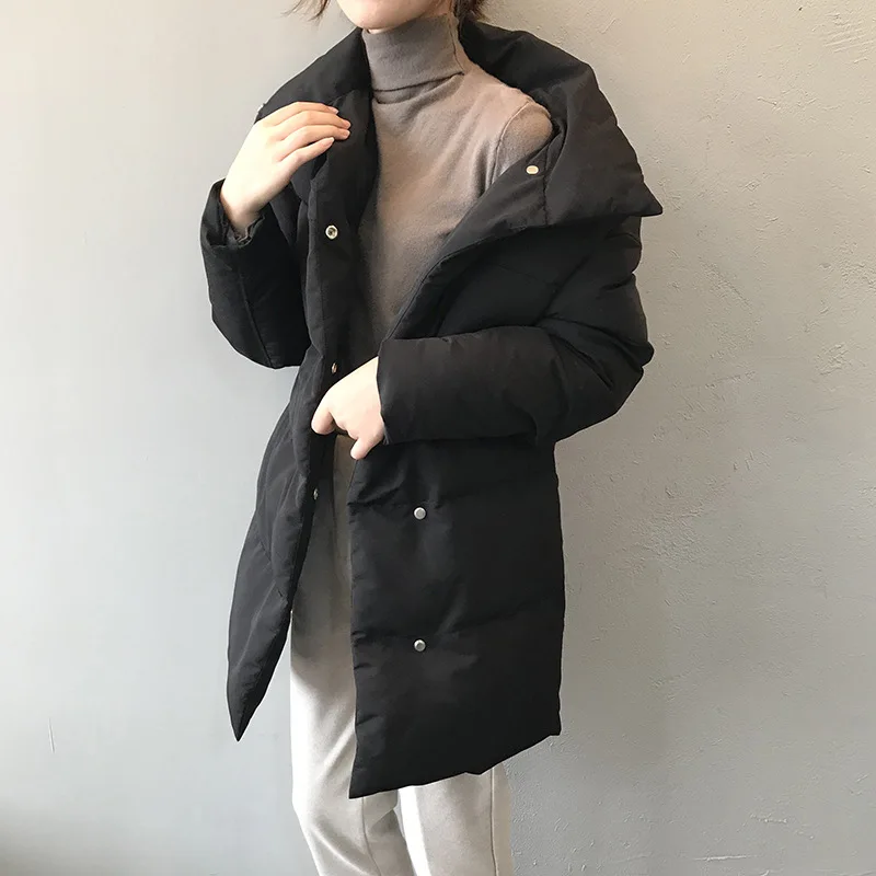 WQJGR News Winter Jacket Women 2021 Single Breasted Cotton Thick Long Sleeve Winter Coat Women Fashion Parka