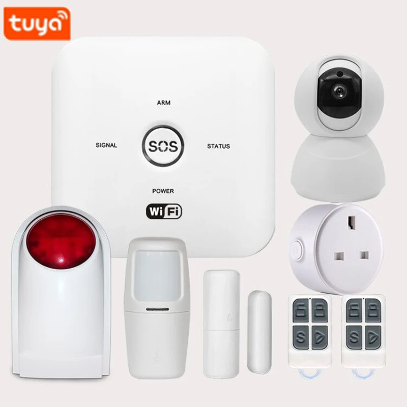 Tuya умный дом безопасности GSM wifi сигнализация с камерой приложение управление для