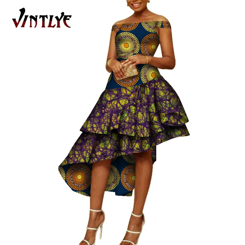 Африканский принт платья для женщин с цветочным принтом трубка платье без
