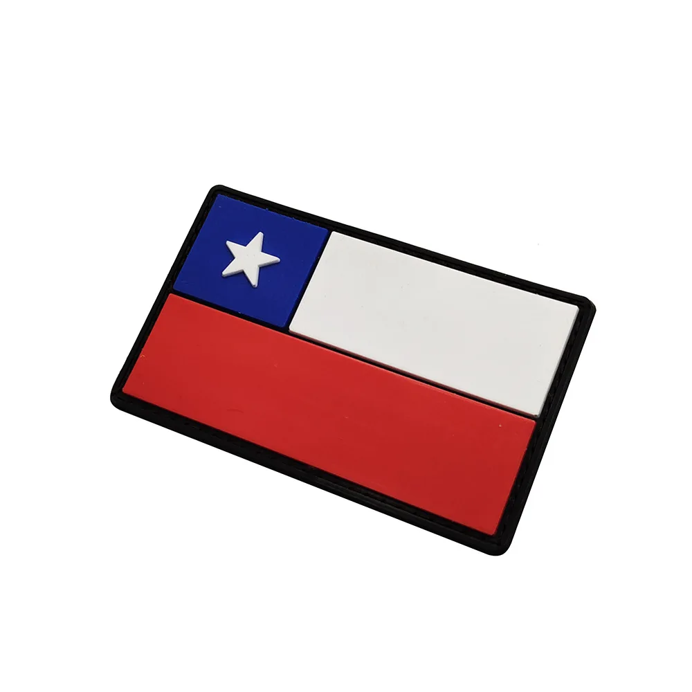 Тактический ПВХ патч Чили Флаг Вышивка Аппликации Значки Эмблемы аксессуар 8*5 см