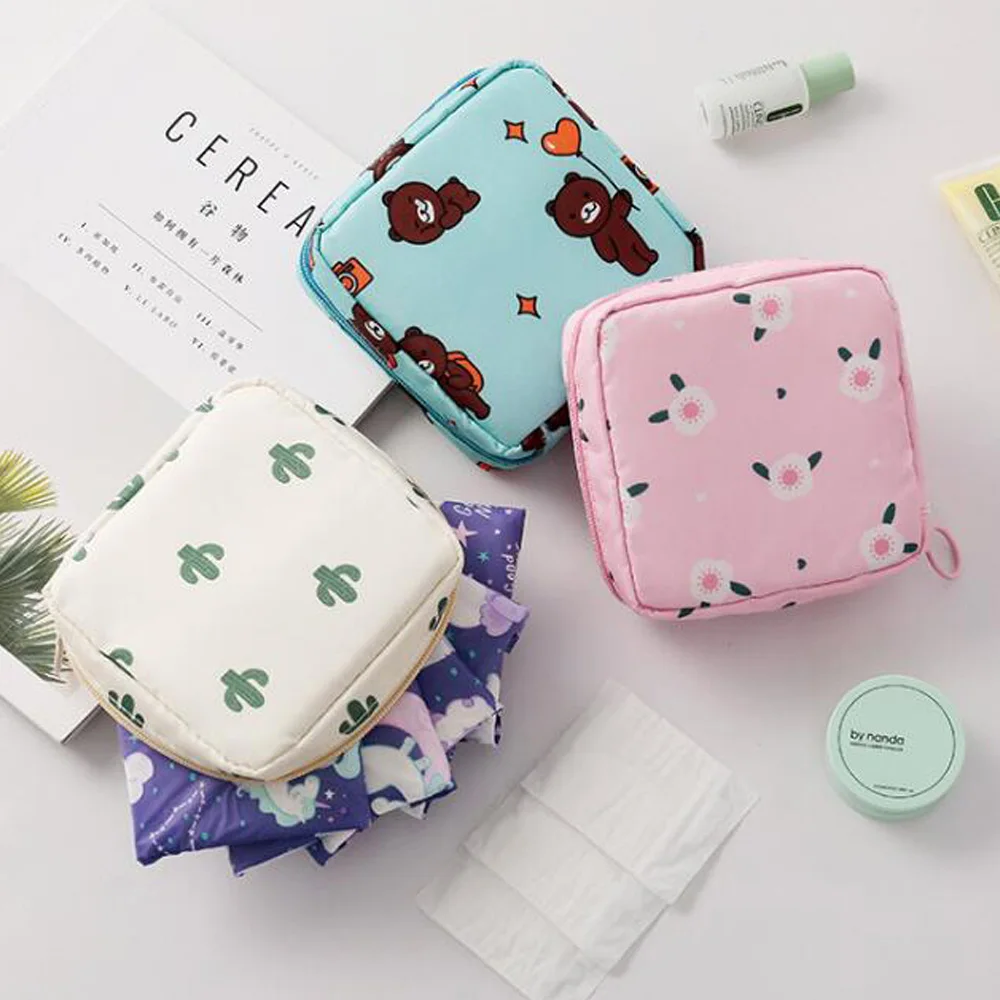 

Tampon Storage Bag Sanitary Pad Women Napkin Cosmetic Bags Organizer New
