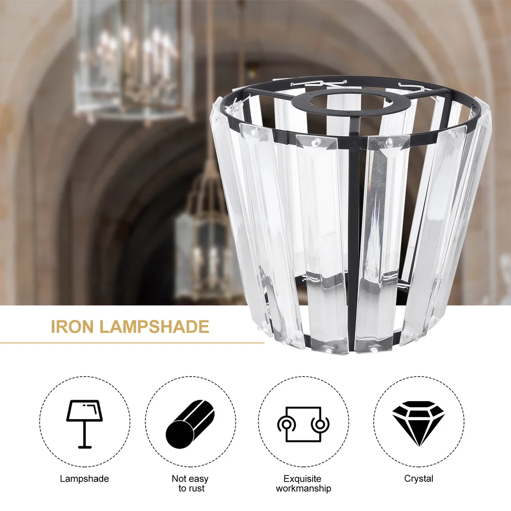 

Crystal Light Shade Unique Light Cover Ceiling Lamp Cover Iron Art Lampshade