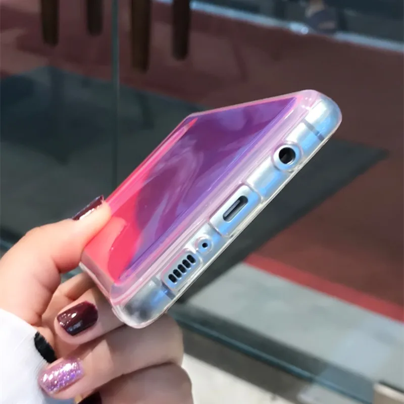 Моллюски светящиеся неоновые песком чехол для телефона Samsung Galaxy S8 S9 S10 Plus Note 8 9